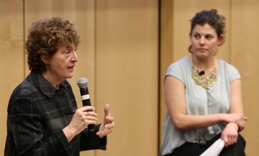 Barbara Koenig (left) and Elena Flowers (photo and video by Elisabeth Fall)